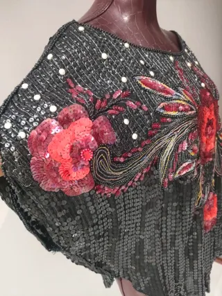 Top Fiesta Lentejuelas Flores