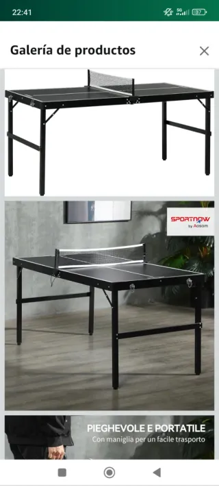 Mesa de ping pong plegable