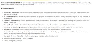 Cafetera Espresso Origial Acero Inox.