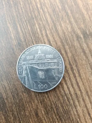 Moneda 100 Liras Academia Naval Livorno 1881