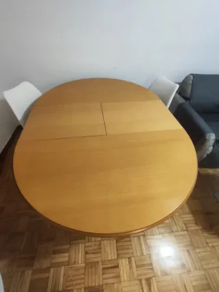 Mesa redonda extensible madera