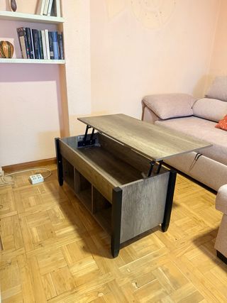 Mesa de centro elevable madera y metal