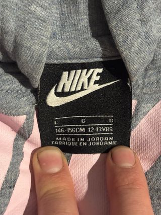 Sudadera Nike Air niña gris y rosa
