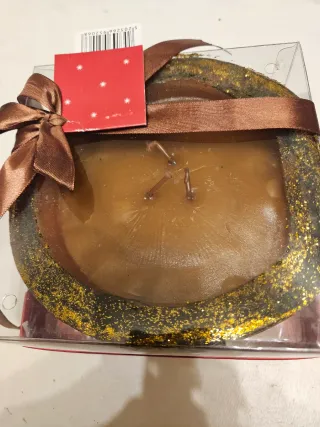 Candela decorativa marrone e oro