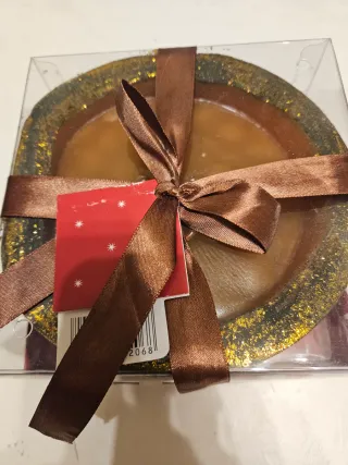 Candela decorativa marrone e oro