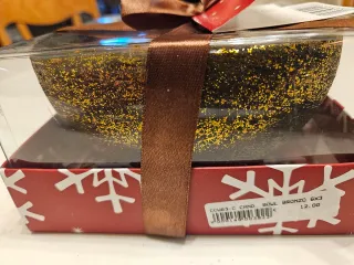 Candela decorativa marrone e oro