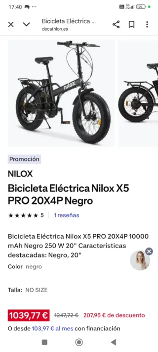 Bicicleta Eléctrica Plegable Nilox