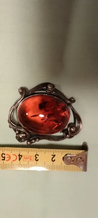 Medallón Ámbar y Plata muy antiguo