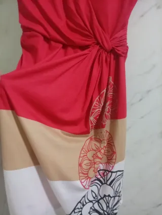 Vestido Desigual Rojo Multicolor