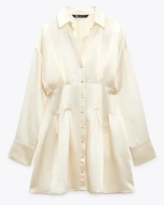 Vestido camisero satinado