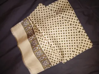 Sciarpa stretta/stola beige con fantasia multicolo