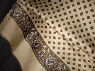 Sciarpa stretta/stola beige con fantasia multicolo