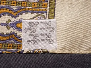 Sciarpa stretta/stola beige con fantasia multicolo