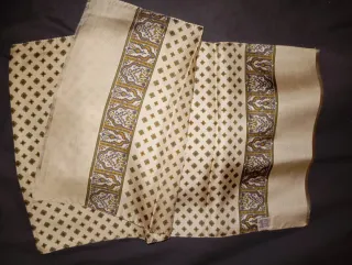 Sciarpa stretta/stola beige con fantasia multicolo