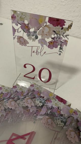 Marcadores de Mesa Acrílico Florales