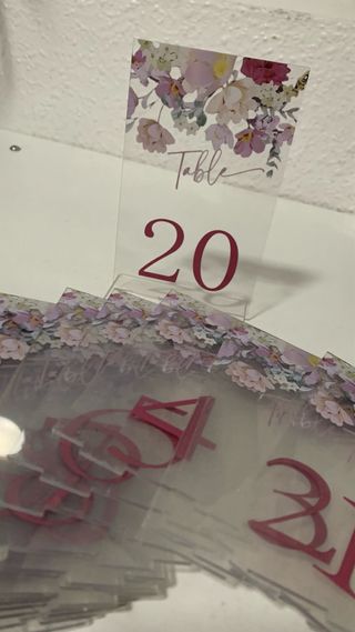 Marcadores de Mesa Acrílico Florales