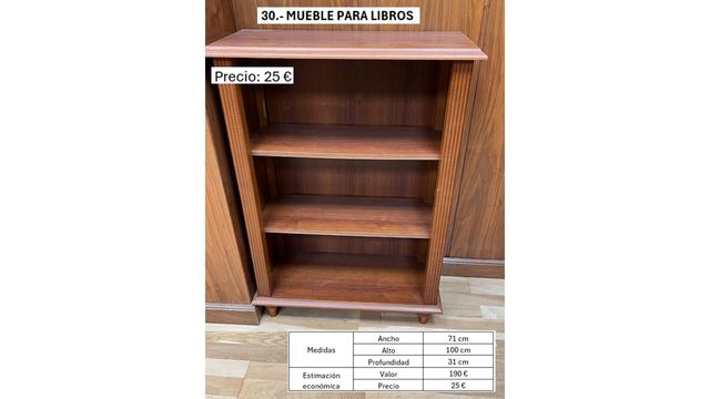Mueble para libros de madera