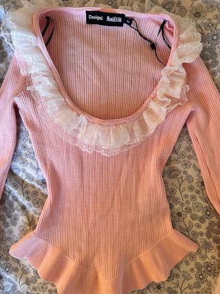 Blusa Desigual Maria Escote Rosa Talla XS