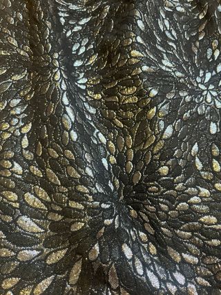 Vestido palabra de honor negro y plateado