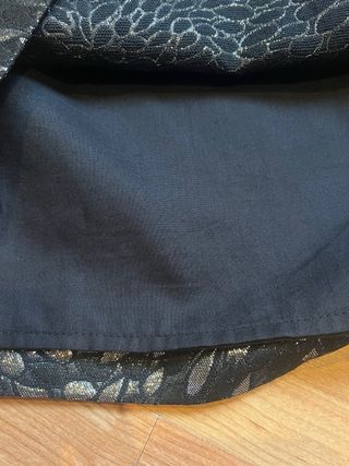 Vestido palabra de honor negro y plateado