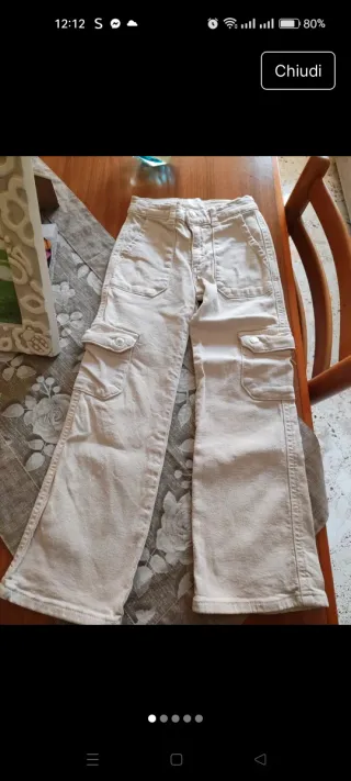 Pantaloni cargo bambina Zara beige