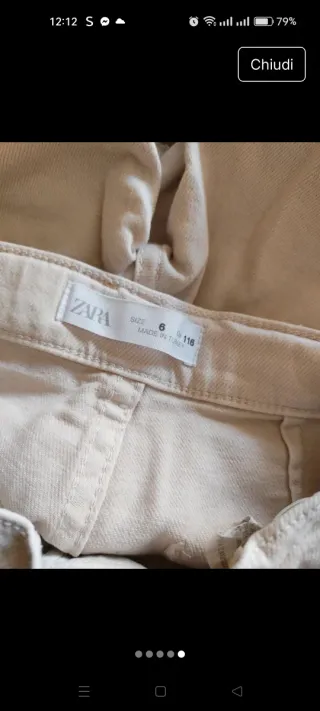 Pantaloni cargo bambina Zara beige