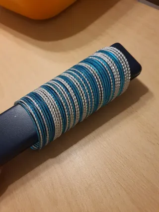 48 Bracciali rigidi blu e argento