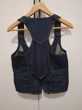 Chaleco tejano azul talla XL/32Mex