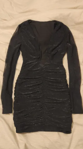 Vestido Negro Brillante Talla XS