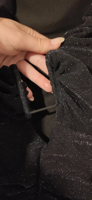 Vestido Negro Brillante Talla XS