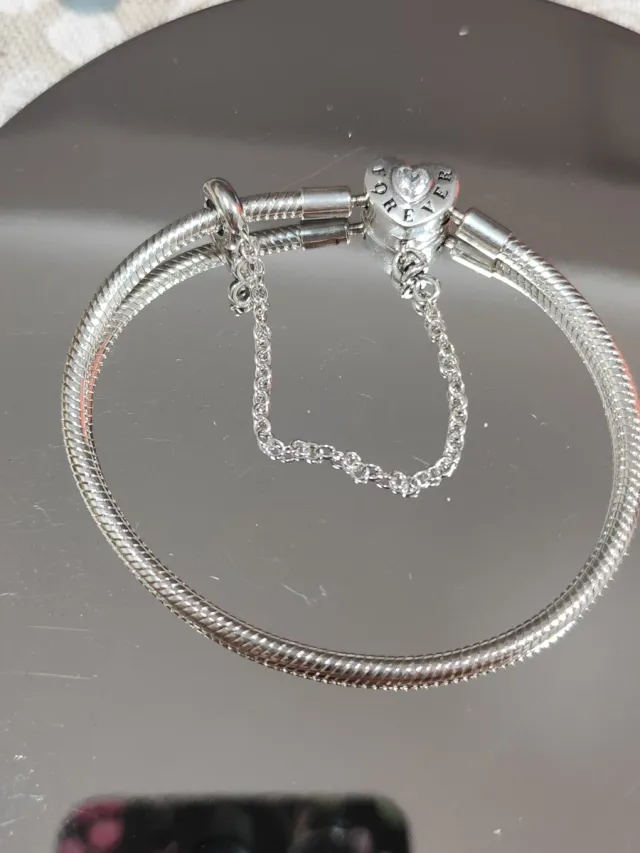 Pulsera Plata 925 Corazón FOREVER y Love