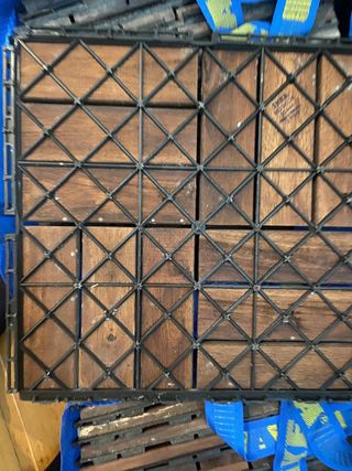 Baldosas Madera Acacia Jardín Semi Nuevas