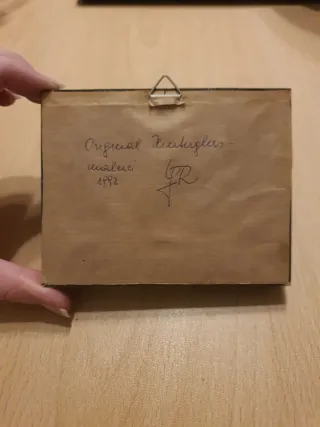 Quadretto dipinto su vetro vintage