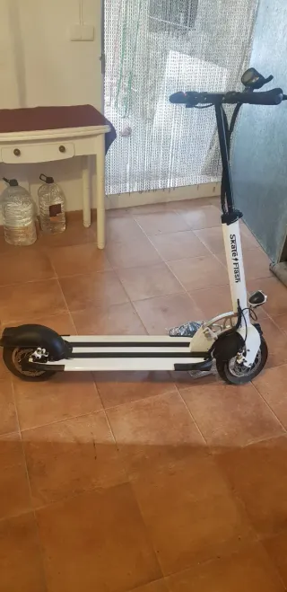 Patinete Skate Flash blanco/negro