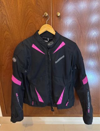 Chaqueta Moto Negra y Rosa Talla M