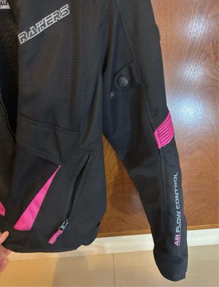 Chaqueta Moto Negra y Rosa Talla M