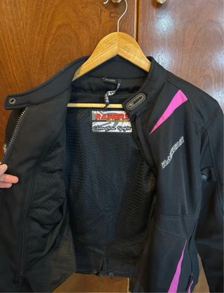 Chaqueta Moto Negra y Rosa Talla M