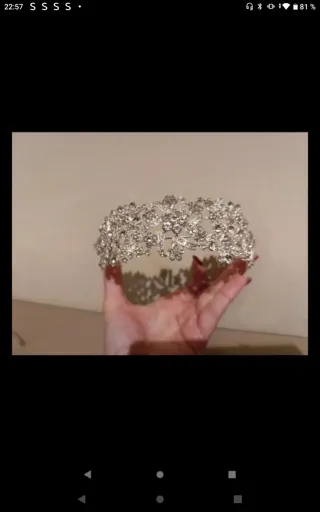 Tiara de Novia Plateada y con cristales