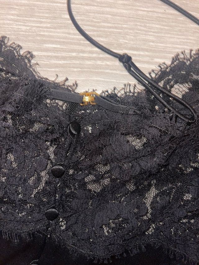 YSL playsuit pizzo seta nero taglia 36