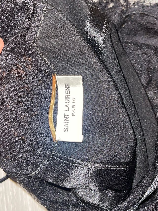 YSL playsuit pizzo seta nero taglia 36