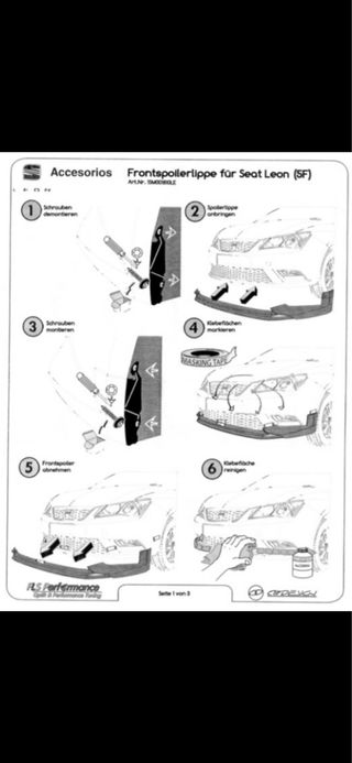 Lip delantero seat leon mk3 pre