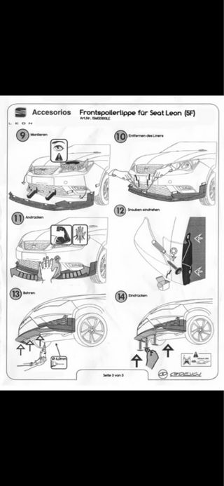 Lip delantero seat leon mk3 pre
