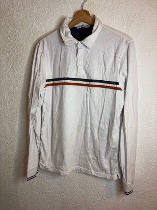 Polo blanco manga larga rayas
