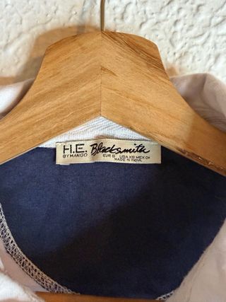 Polo blanco manga larga rayas