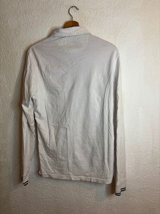 Polo blanco manga larga rayas