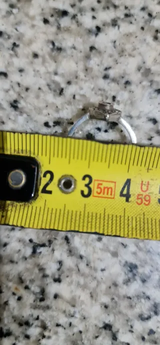 Anillo Plata Ley y Oro con piedra y marquesitas.