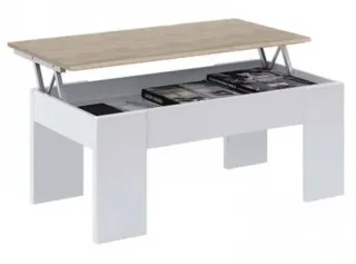 Mesa centro elevable madera y metal