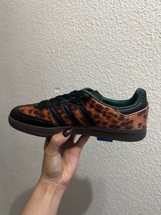 Adidas Samba OG Mujer Leopardo Negro Verde