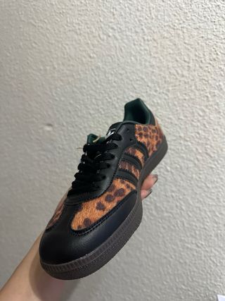 Adidas Samba OG Mujer Leopardo Negro Verde