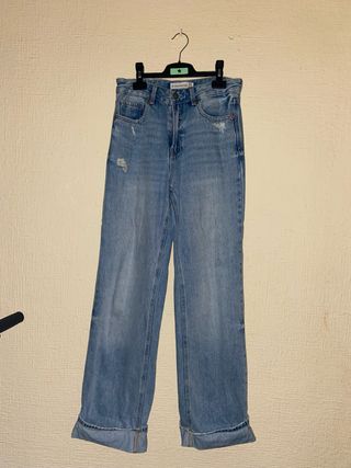 Pantalón Stradivarius Talla 36 Azul Claro